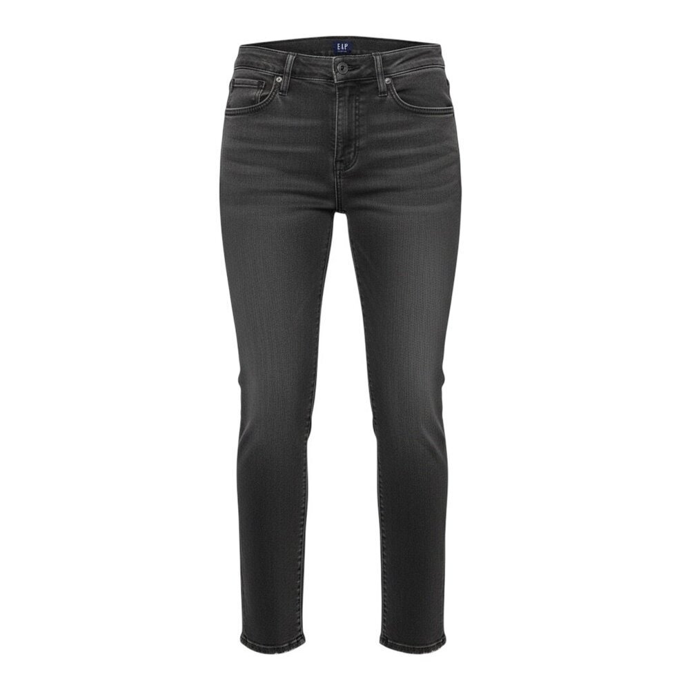 Gap Classic Straight Black Raw Hem Jeans Size 31 Distressed Stretch